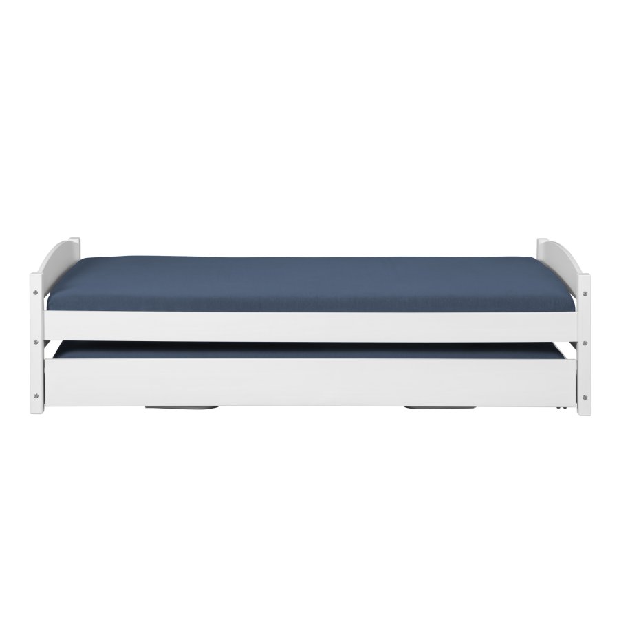 NORDIC LIVING COLLECTION 2-i-1-s&auml;ng i massivt tr&auml; med utdragbar l�da och g&auml;sts&auml;ngsfunktion: dubbels&auml;ng i samma h&ouml;jd inklusive ribbotten
