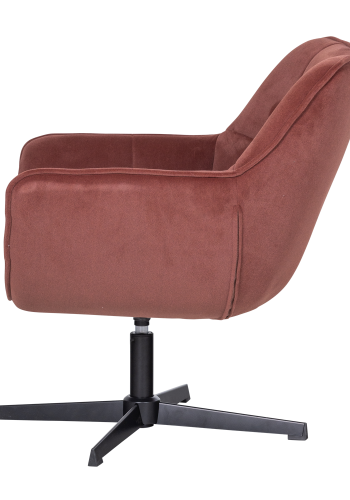 WOOOD Wibo svingstol matt fl�yel brun/r�d [Fsc]