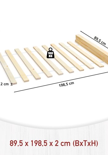 NORDIC LIVING COLLECTION Upprullbar ribbotten f&ouml;r s&auml;ngar med en liggyta p� 90x200 cm.