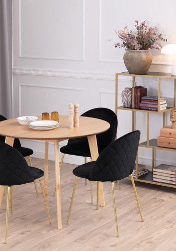 ACT NORDIC Roxby spisebord, rund - natur egefiner og gummitr (105)