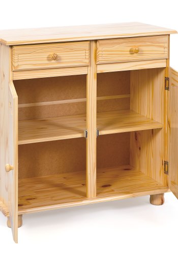 NORDIC LIVING COLLECTION Pamina sk&auml;nk med 2 d&ouml;rrar och 2 l�dor, f&auml;rgl&ouml;s