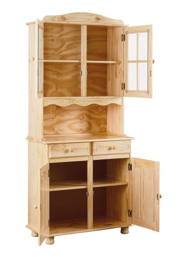 NORDIC LIVING COLLECTION Vitrineskap med 2 d�rer i Alicante-furu, fargel�s
