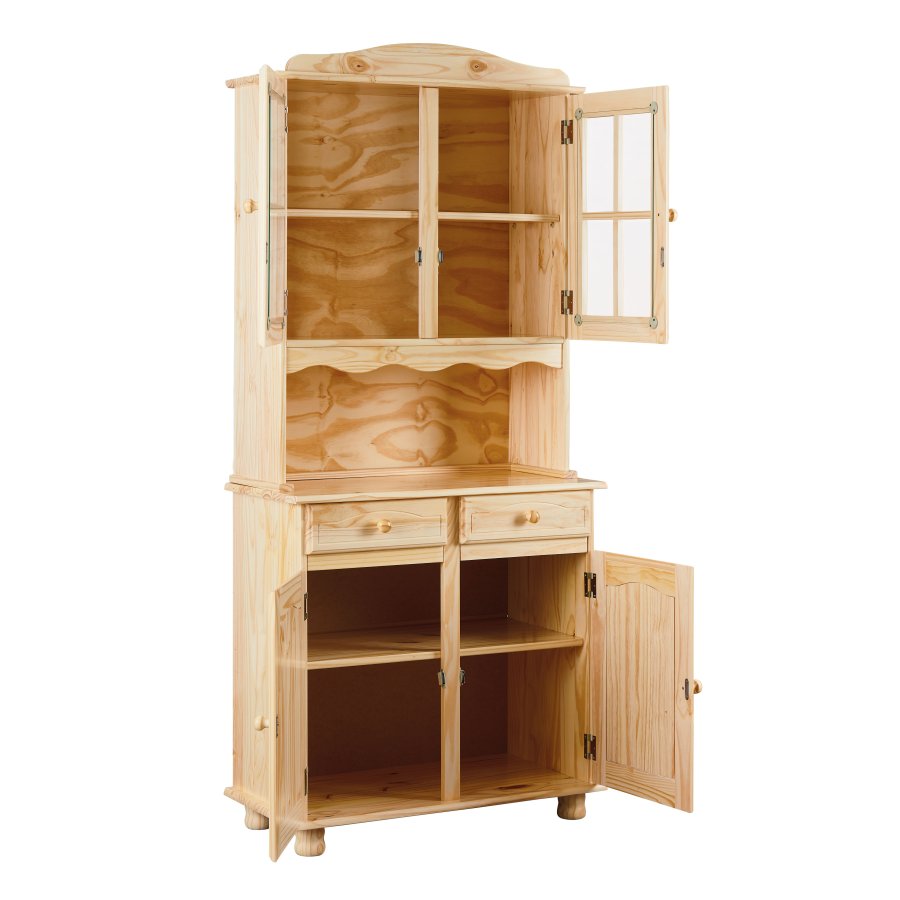 NORDIC LIVING COLLECTION Vitrineskap med 2 d�rer i Alicante-furu, fargel�s