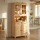 NORDIC LIVING COLLECTION Vitrineskap med 2 d�rer i Alicante-furu, fargel�s