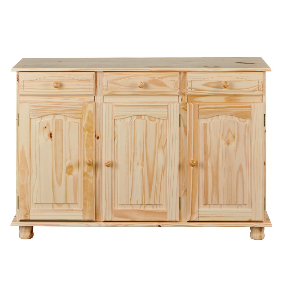 NORDIC LIVING COLLECTION Massivt tr&auml;sk&auml;nk tillverkad av furu med 3 l�dor och 3 d&ouml;rrar
