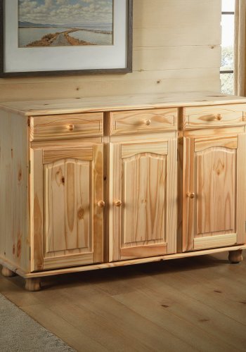 NORDIC LIVING COLLECTION Massivt tr&auml;sk&auml;nk tillverkad av furu med 3 l�dor och 3 d&ouml;rrar