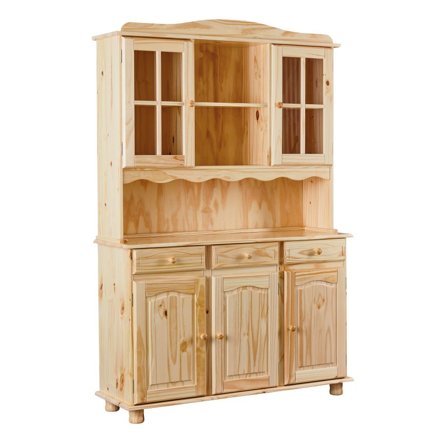 NORDIC LIVING COLLECTION Toscana vitrineskap med 3 skuffer og 5 hyller bak 5 d�rer