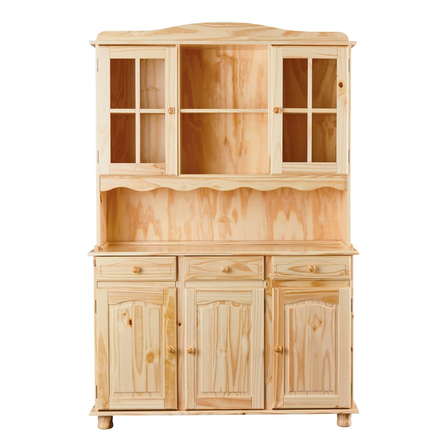 NORDIC LIVING COLLECTION Toscana vitrineskap med 3 skuffer og 5 hyller bak 5 d�rer