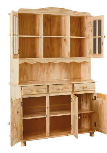NORDIC LIVING COLLECTION Toscana vitrineskap med 3 skuffer og 5 hyller bak 5 d�rer