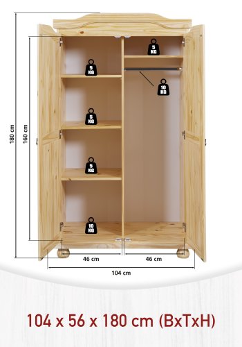 NORDIC LIVING COLLECTION Lantg�rdssk�p Geneva 2-d�rrars f�rgl�s finish