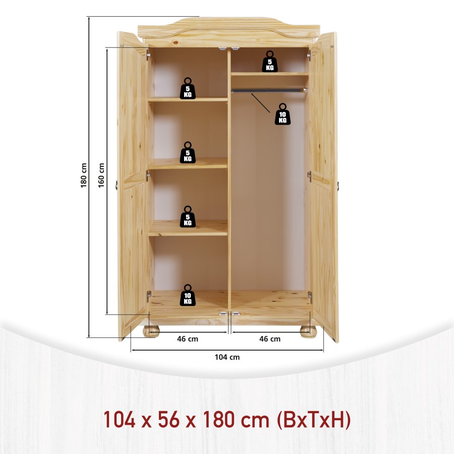 NORDIC LIVING COLLECTION Lantg�rdssk�p Geneva 2-d�rrars f�rgl�s finish