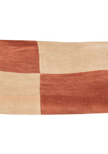 WOOOD Zena Rutig Sammet Rostbrun/Beige