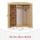 NORDIC LIVING COLLECTION Tr�dg�rdssk�p Bern 3-d�rrars naturfuru massivt tr�