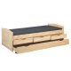 NORDIC LIVING COLLECTION Marinella funktionss&auml;ng 90x200 tillverkad av massivt tr&auml; i naturlack med 3 l�dor och extra sovyta inklusive ribbotten