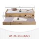 NORDIC LIVING COLLECTION Marinella funktionss&auml;ng 90x200 tillverkad av massivt tr&auml; i naturlack med 3 l�dor och extra sovyta inklusive ribbotten
