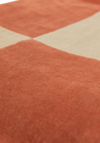 WOOOD Zena Rutig Sammet Rostbrun/Beige