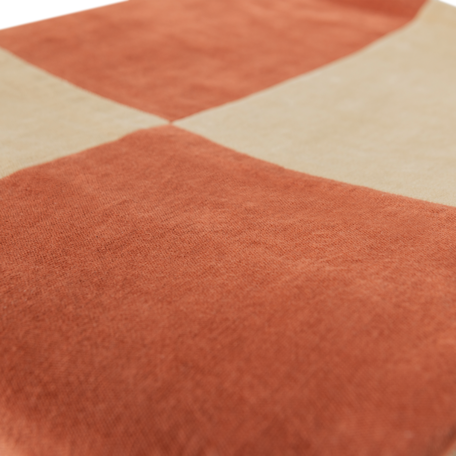 WOOOD Zena Rutig Sammet Rostbrun/Beige