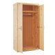 NORDIC LIVING COLLECTION Leon sk�p med 2 d�rrar i massiv furu med 1 stort fack med kl�dst�ng, 1 hatthylla och PVC-handtag