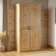 NORDIC LIVING COLLECTION Leon sk�p med 2 d�rrar i massiv furu med 1 stort fack med kl�dst�ng, 1 hatthylla och PVC-handtag