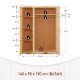 NORDIC LIVING COLLECTION Pelle-skap med 3 d�rer, heltre furu, naturlig utf�relse
