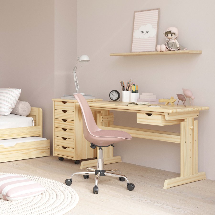 NORDIC LIVING COLLECTION Julia skrivbord 109x55 med f&auml;rgl&ouml;s Sl h&ouml;jdjusterbart med tippbart hyllplan