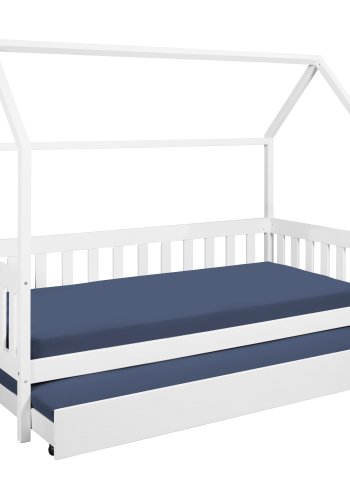 NORDIC LIVING COLLECTION Funky House barns&auml;ng, 90 x 200 cm, vit, massivt tr&auml; med giftfri f&auml;rg