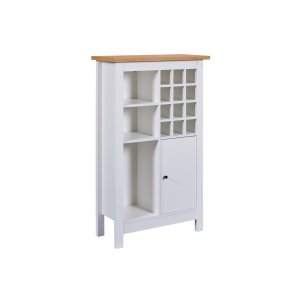 NORDIC LIVING COLLECTION Julina vinsk�p i vitt med 1 d&ouml;rr, 3 stora fack och 12 sm� fack, perfekt f&ouml;r vin&auml;lskare