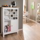 NORDIC LIVING COLLECTION Julina vinsk�p i vitt med 1 d&ouml;rr, 3 stora fack och 12 sm� fack, perfekt f&ouml;r vin&auml;lskare