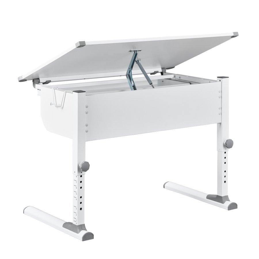 NORDIC LIVING COLLECTION Studare-skrivbord med l�da med tryckfunktion, h&ouml;jdjusterbart och vinklingsbart hyllplan