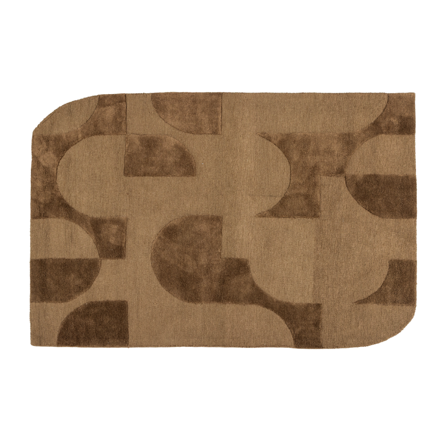 WOOOD Livo Matta Viskos/Ull Brun 170X240 Cm