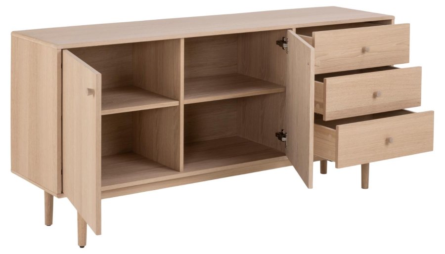 ACT NORDIC Aston sknk, m. 2 lger og 3 skuffer - hvidpigmenteret egefiner og eg