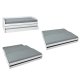 NORDIC LIVING COLLECTION 3-i-1 funktionell soffa Lotar 90x200 tillverkad av massivt tr&auml;, lackerad vit, med 3 liggytor inklusive ribbotten