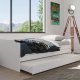 NORDIC LIVING COLLECTION 3-i-1 funktionell soffa Lotar 90x200 tillverkad av massivt tr&auml;, lackerad vit, med 3 liggytor inklusive ribbotten