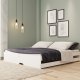 NORDIC LIVING COLLECTION 3-i-1 funktionell soffa Lotar 90x200 tillverkad av massivt tr&auml;, lackerad vit, med 3 liggytor inklusive ribbotten