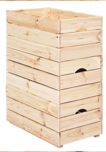 NORDIC LIVING COLLECTION Stapelbar l�da av massivt tr&auml;
