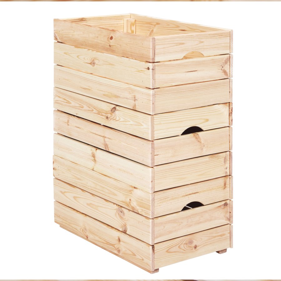 NORDIC LIVING COLLECTION Stapelbar l�da av massivt tr&auml;
