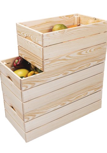 NORDIC LIVING COLLECTION Stapelbar l�da av massivt tr&auml;