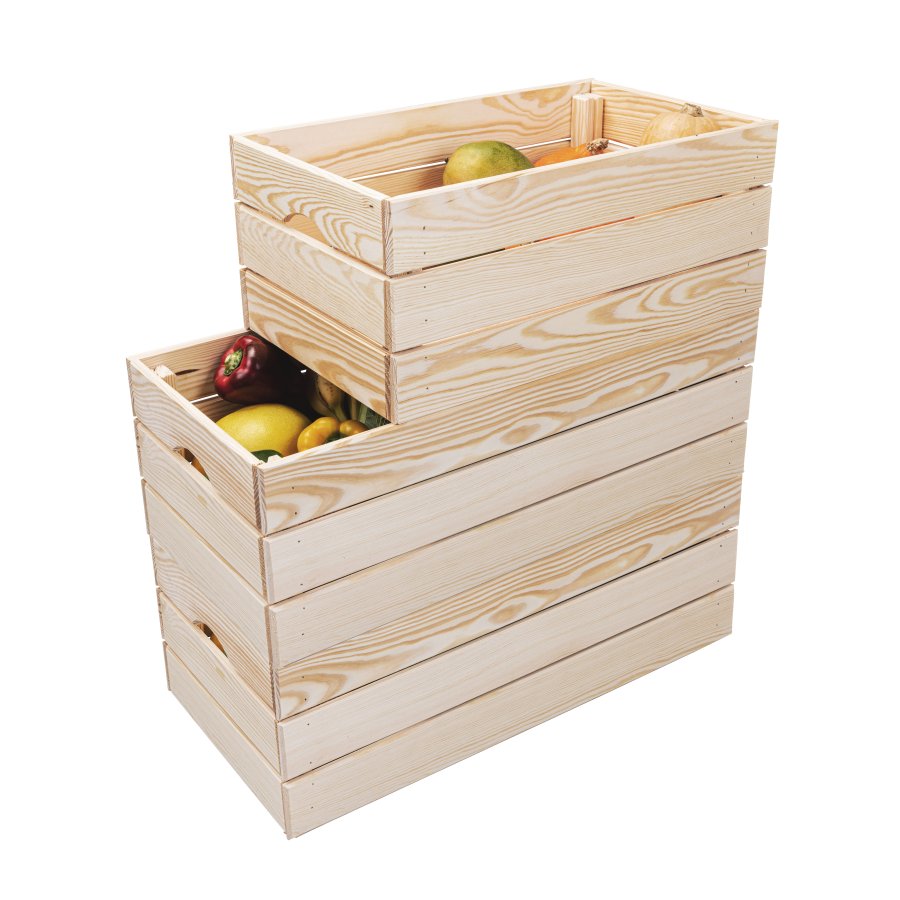 NORDIC LIVING COLLECTION Stapelbar l�da av massivt tr&auml;