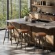 VASAGLE Echo Collection ULBC080K01 Barstole, S�t med 2, K�kkenstole, Morgenmadsstole, Syet Kunstl�der, 61 cm H�j, Hjemmebar, Spisestue, Nem Samling, Karamelbrun
