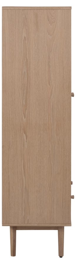 ACT NORDIC Aston vitrineskab, m. 2 glaslger og 1 skuffe - hvidpigmenteret egefinér og eg