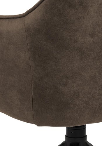 ACT NORDIC Brenda spisebordsstol, m. armln og drejefunktion - lysebrun polyester og sort metal