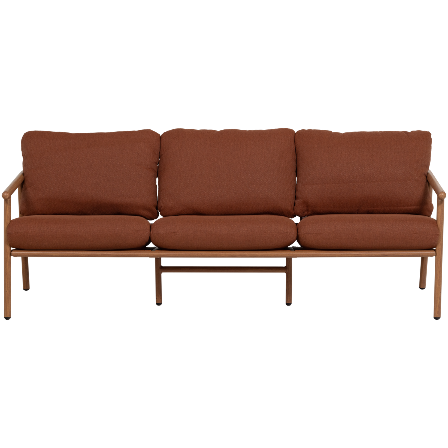 WOOOD Cavero tr&auml;dg�rdssoffa 3-sits aluminium Terra/Natur