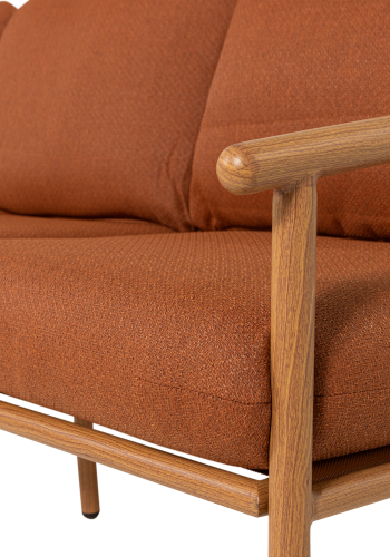 WOOOD Cavero tr&auml;dg�rdssoffa 3-sits aluminium Terra/Natur