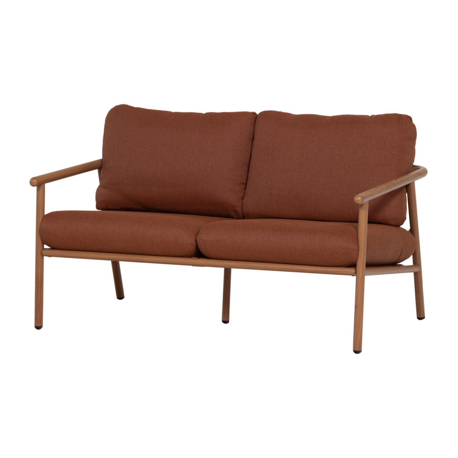 WOOOD Cavero tr&auml;dg�rdssoffa 2-sits aluminium Terra/Natur