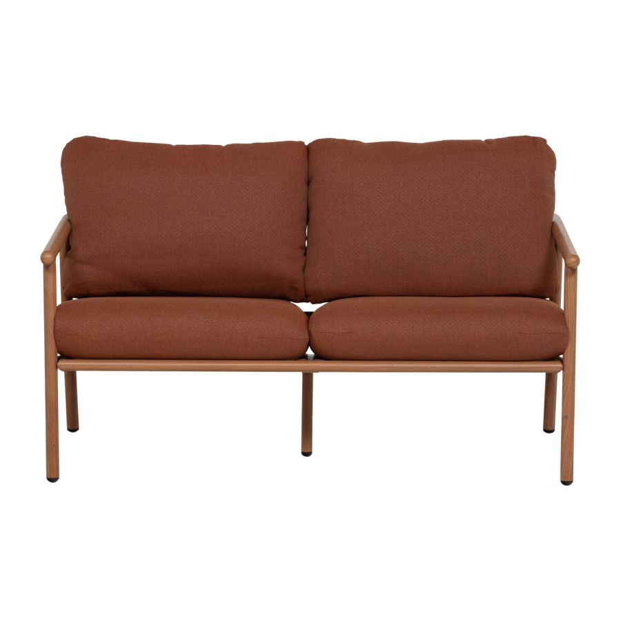 WOOOD Cavero tr&auml;dg�rdssoffa 2-sits aluminium Terra/Natur