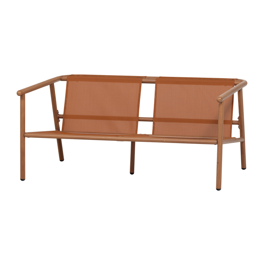 WOOOD Cavero tr&auml;dg�rdssoffa 2-sits aluminium Terra/Natur