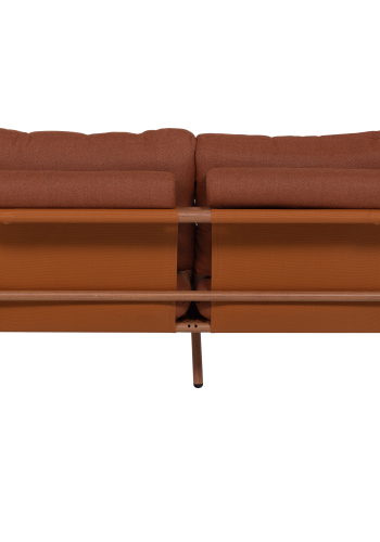 WOOOD Cavero tr&auml;dg�rdssoffa 2-sits aluminium Terra/Natur