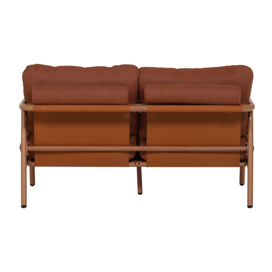 WOOOD Cavero tr&auml;dg�rdssoffa 2-sits aluminium Terra/Natur