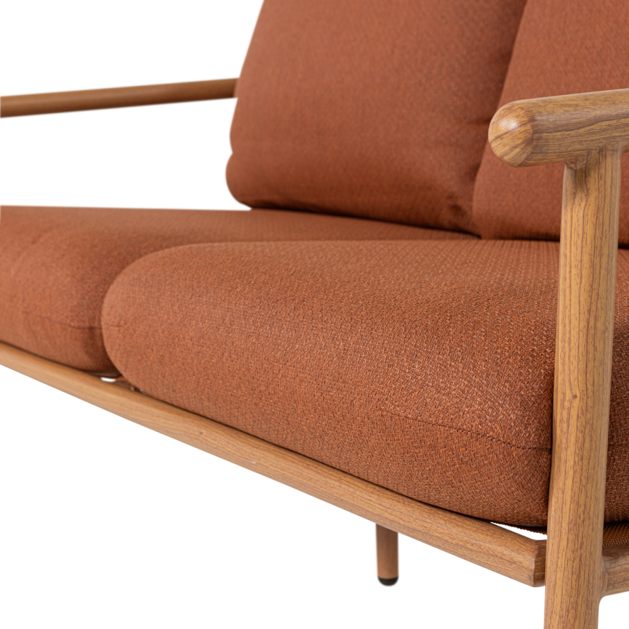 WOOOD Cavero tr&auml;dg�rdssoffa 2-sits aluminium Terra/Natur