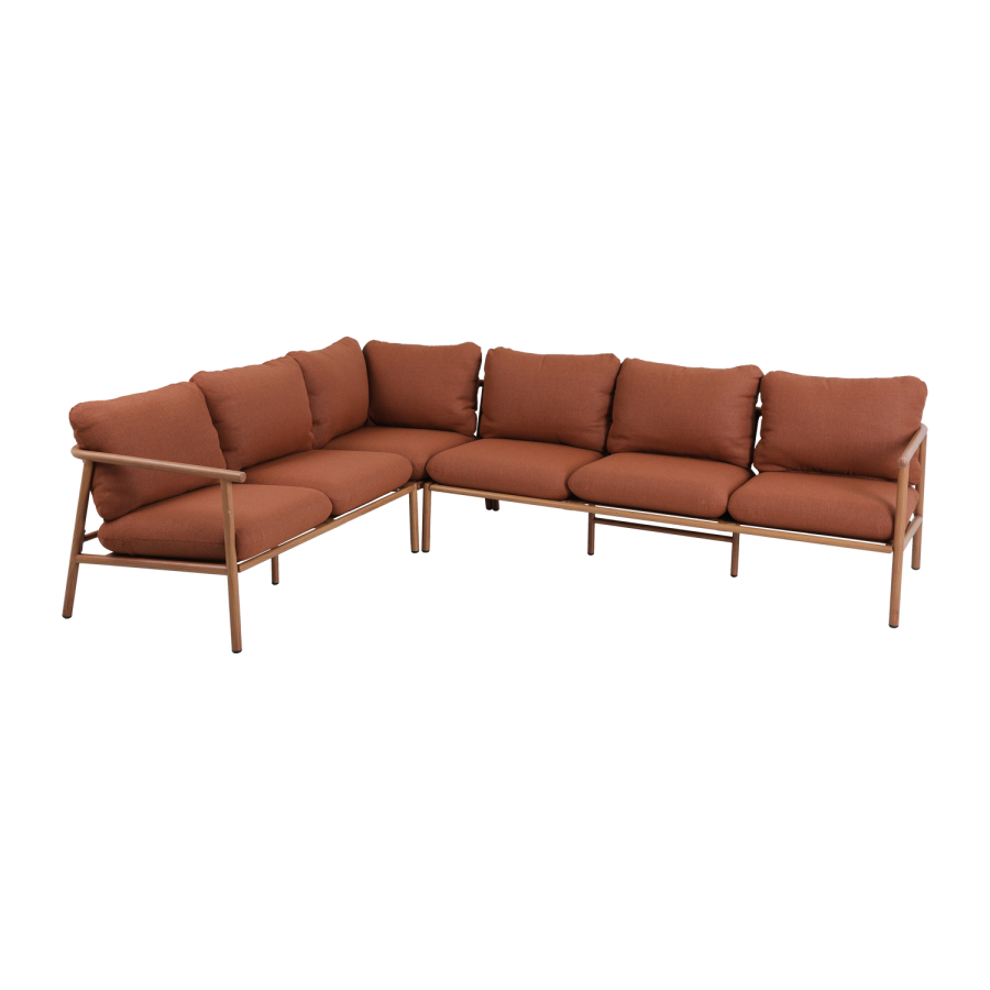 WOOOD Cavero tr&auml;dg�rdsloungeset i aluminium Terra/Natur